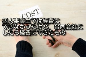 個人事業主では経費にできなかったけど、合同会社にしたら経費にできたもの